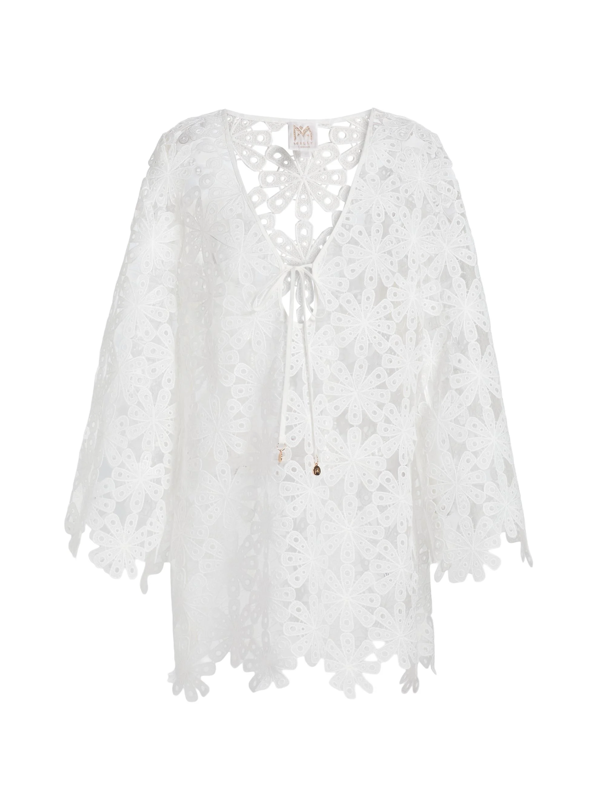 Women's Viara Lace Cover-Up Minidress - White - 1