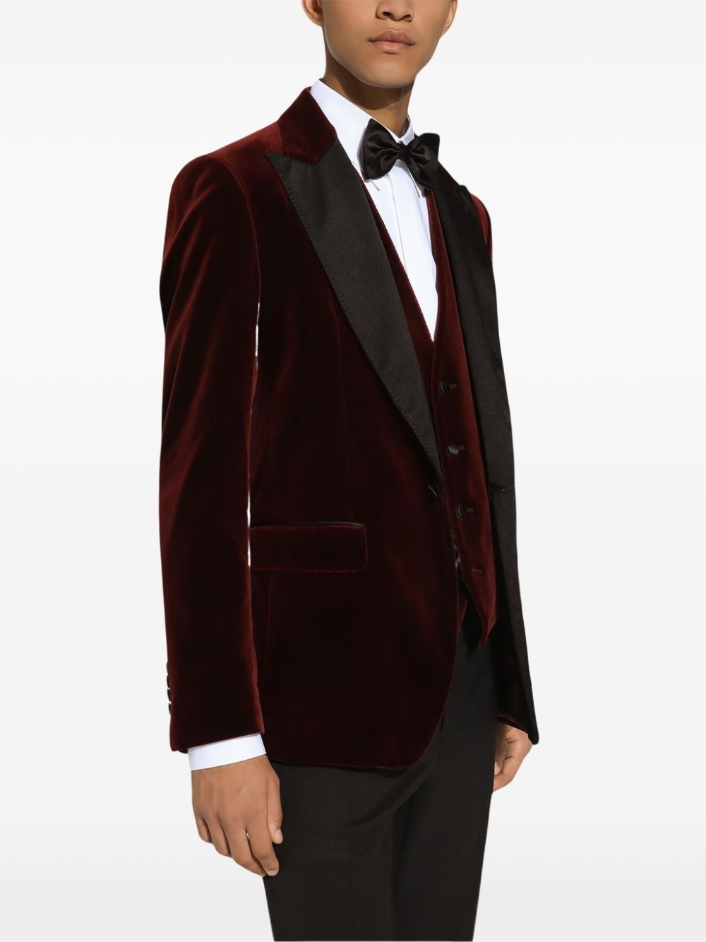 velvet single-breasted blazer - 5