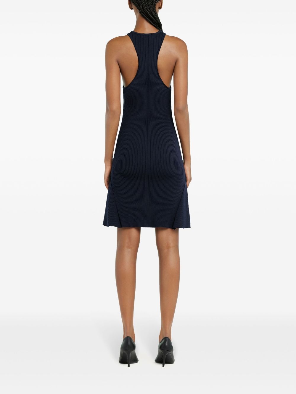 cotton rib knit dress - 4