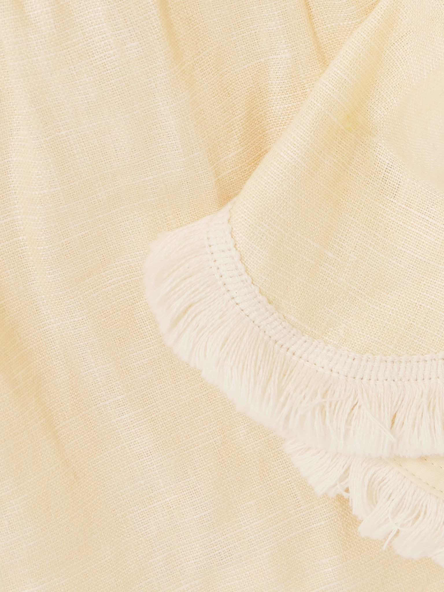Essie fringed linen maxi dress Pastel yellow - 4