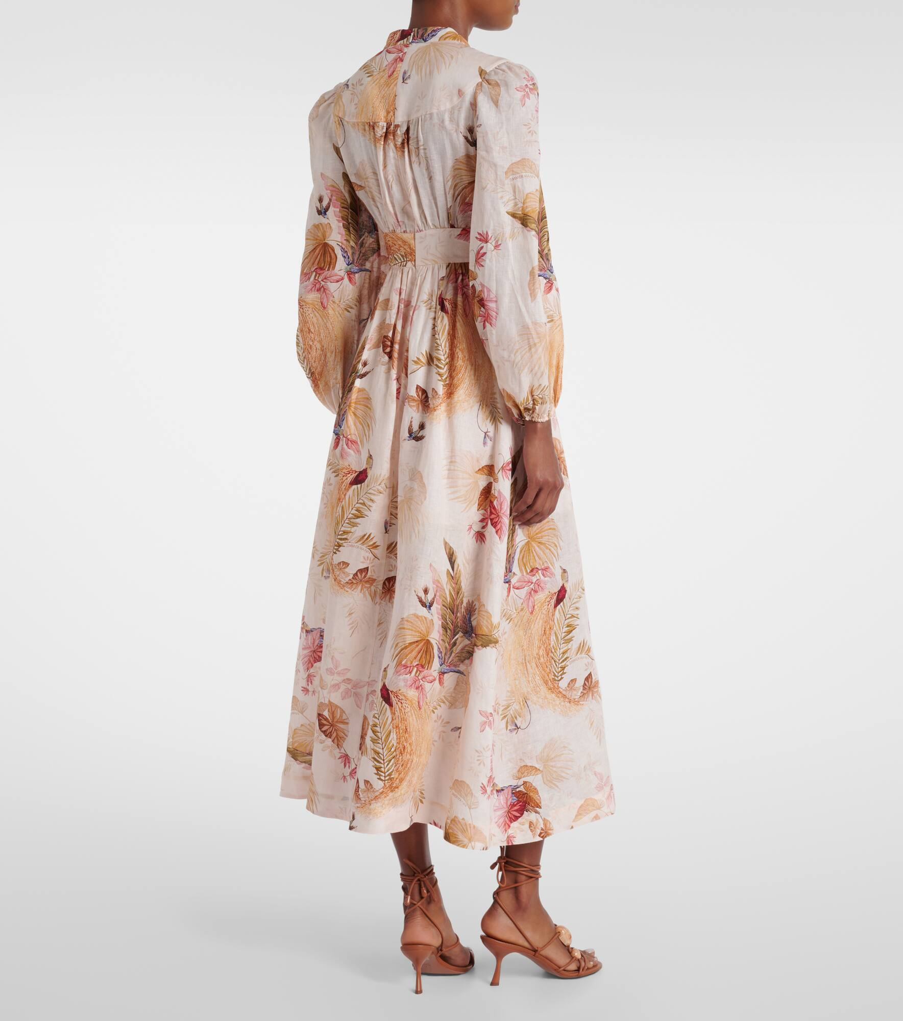Ascension floral linen midi dress - 3