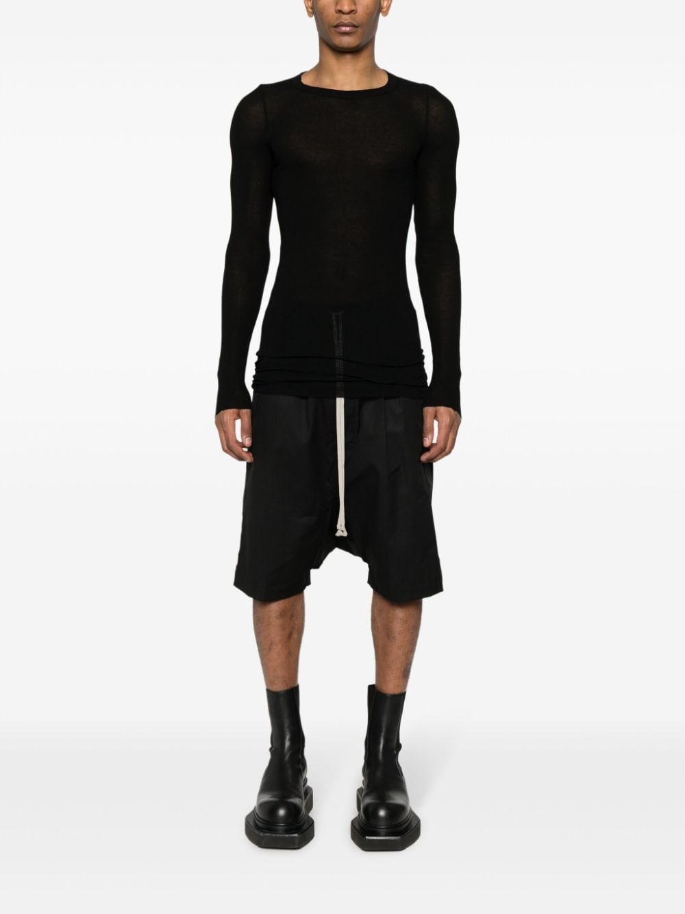 poplin drop-crotch shorts - 2