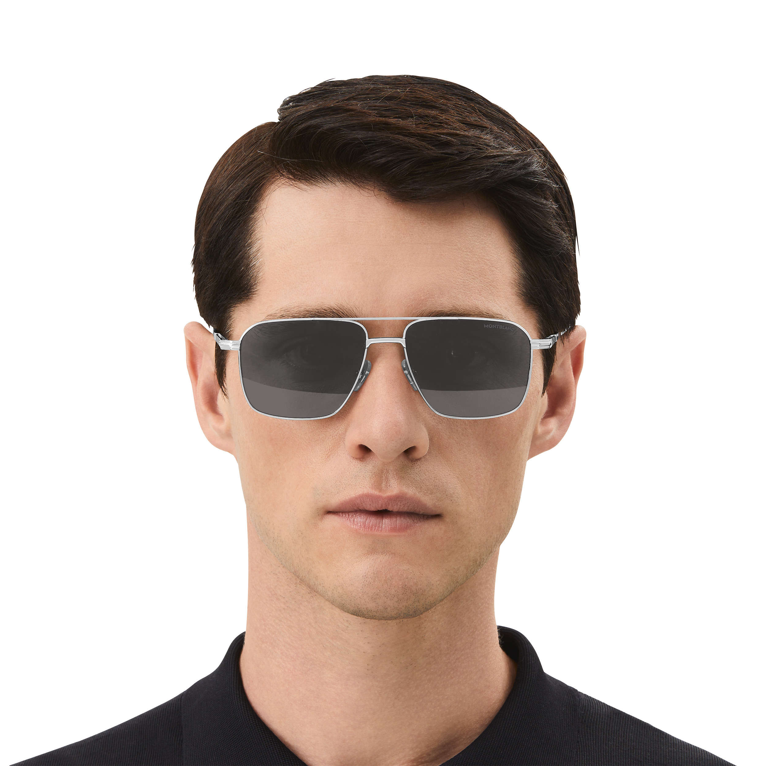 RECTANGULAR SUNGLASSES WITH SILVER COLOURED METAL FRAME - 4