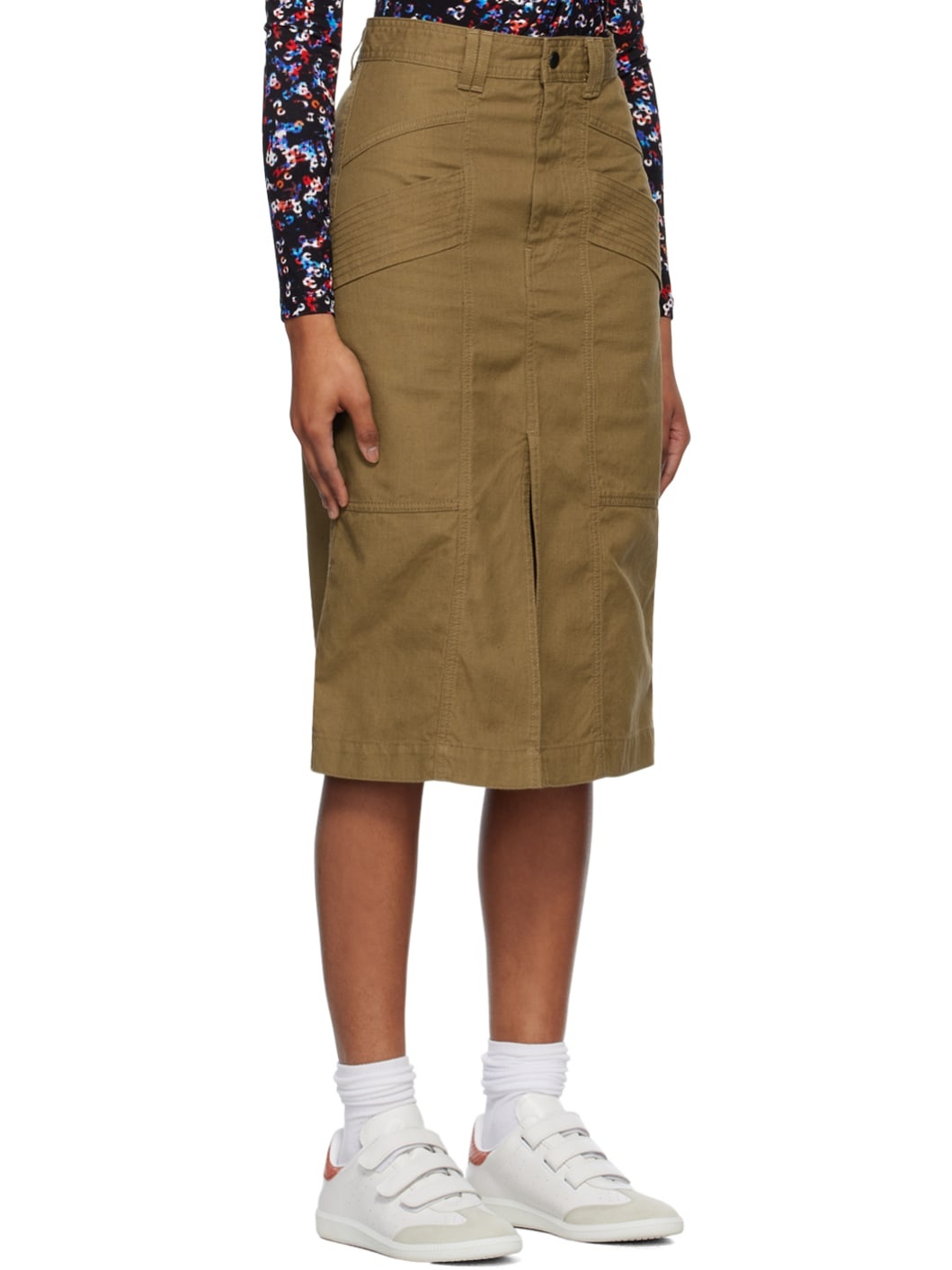 Khaki Prime Midi Skirt - 2