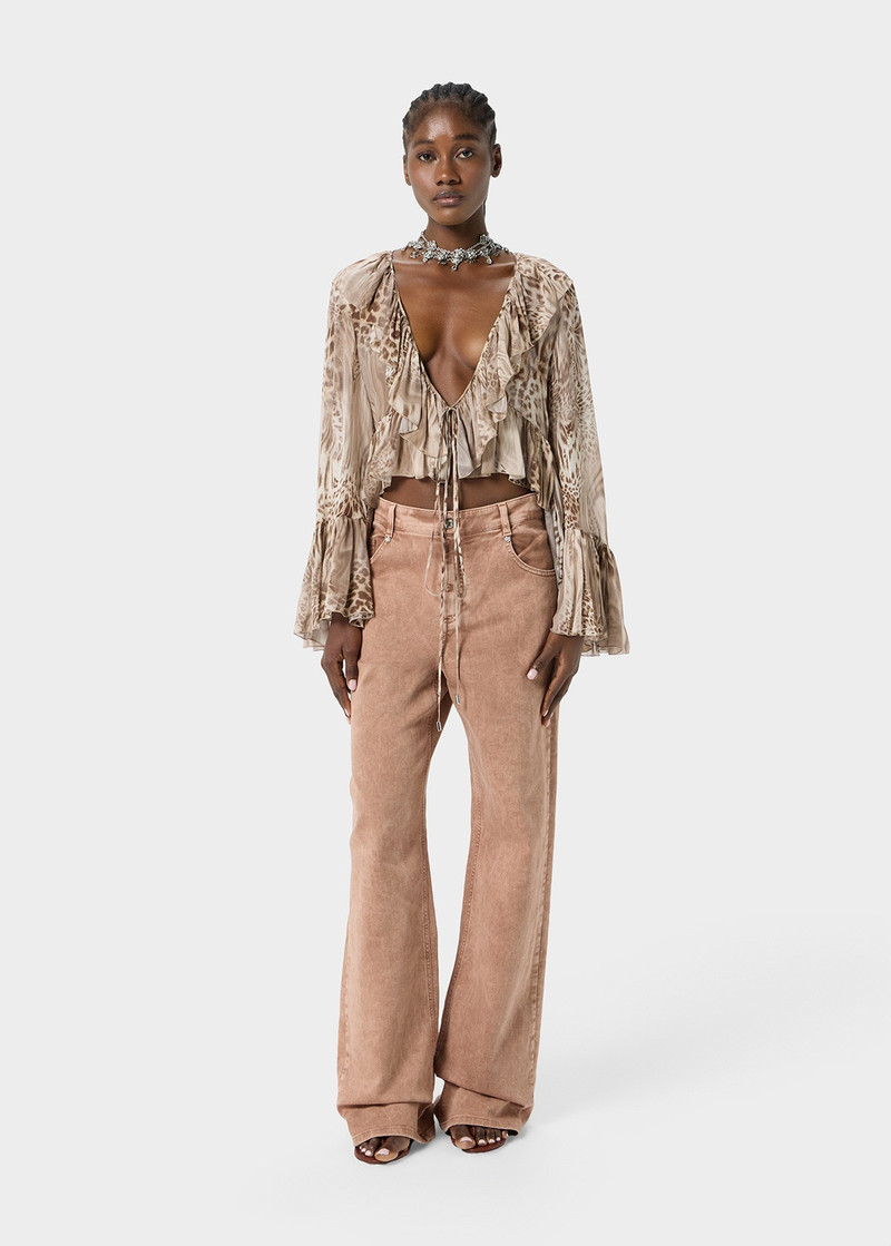 Blumarine CHIFFON SHIRT WITH LIQUID LEOPARD PRINT outlook