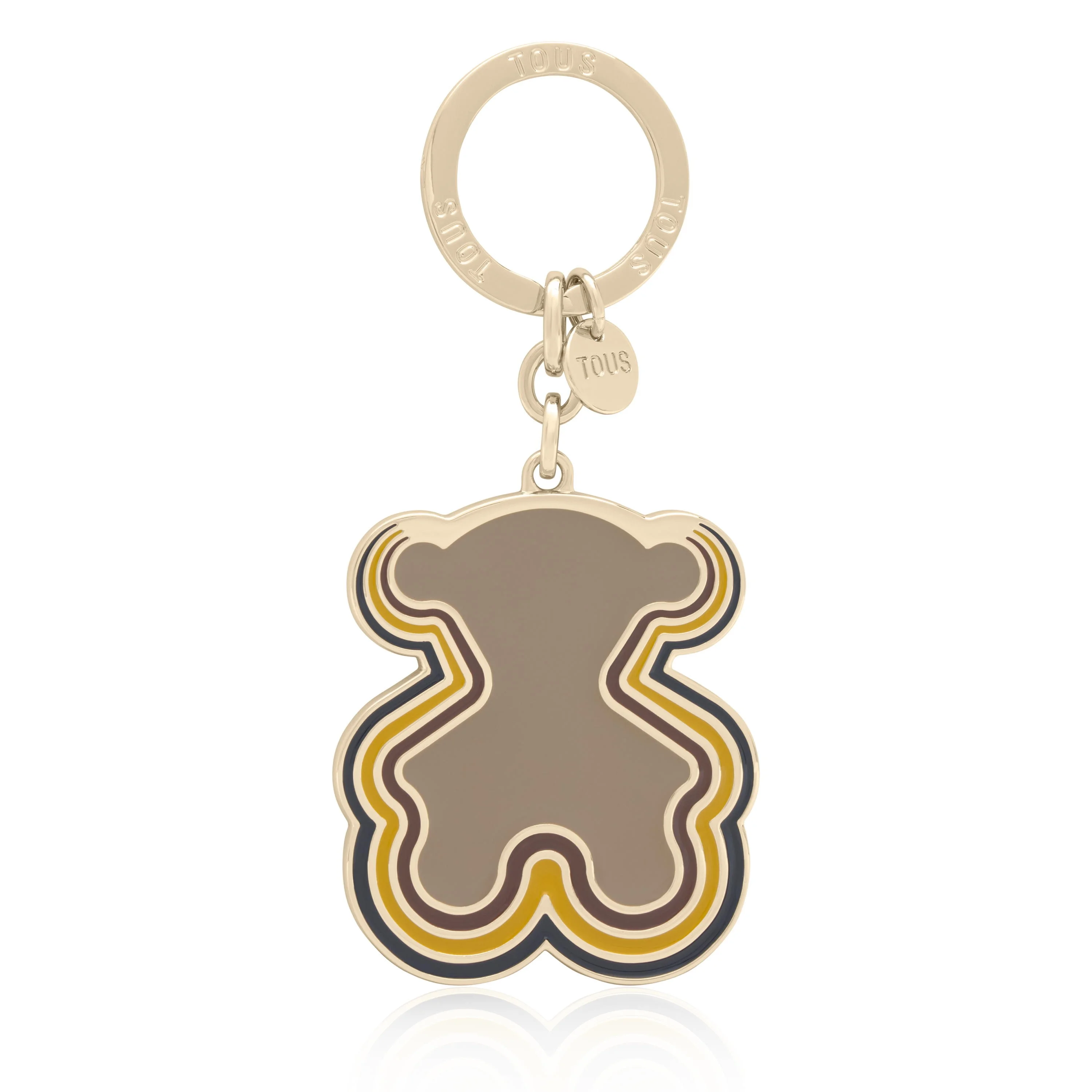 Taupe- and gold-colored Key ring Bear Waves - 1