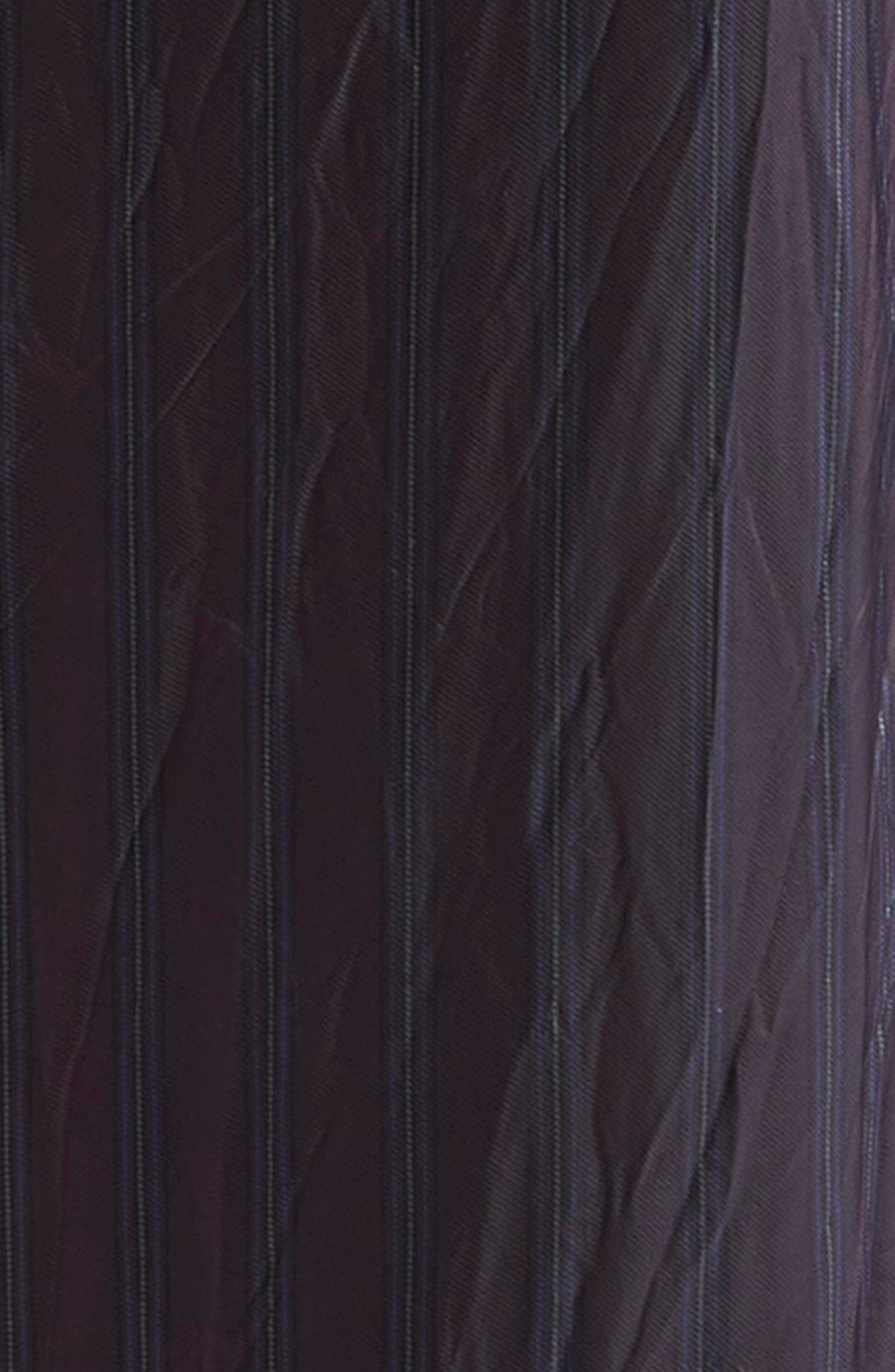 Dries Van Noten Peen Crinkled Stripe Cupro Wide Leg Pants in Burgundy at Nordstrom - 7