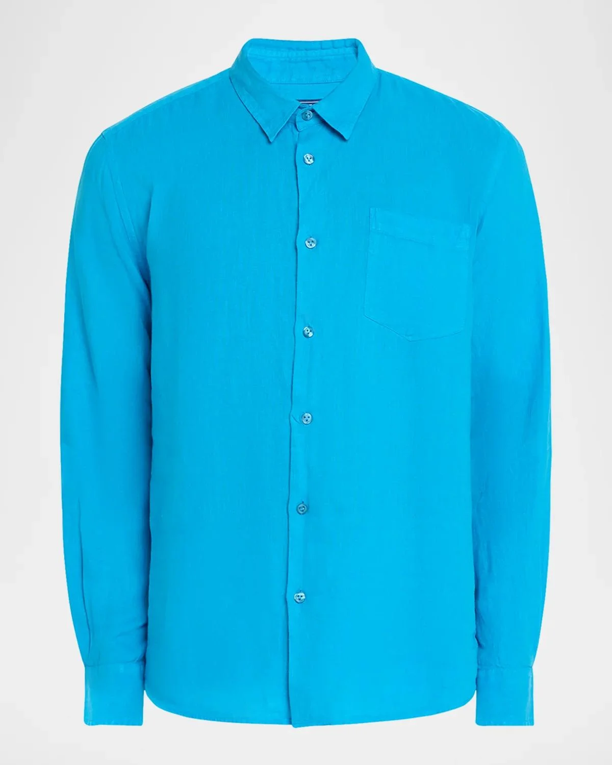 Men's Caroubis Solid Linen Sport Shirt - 1