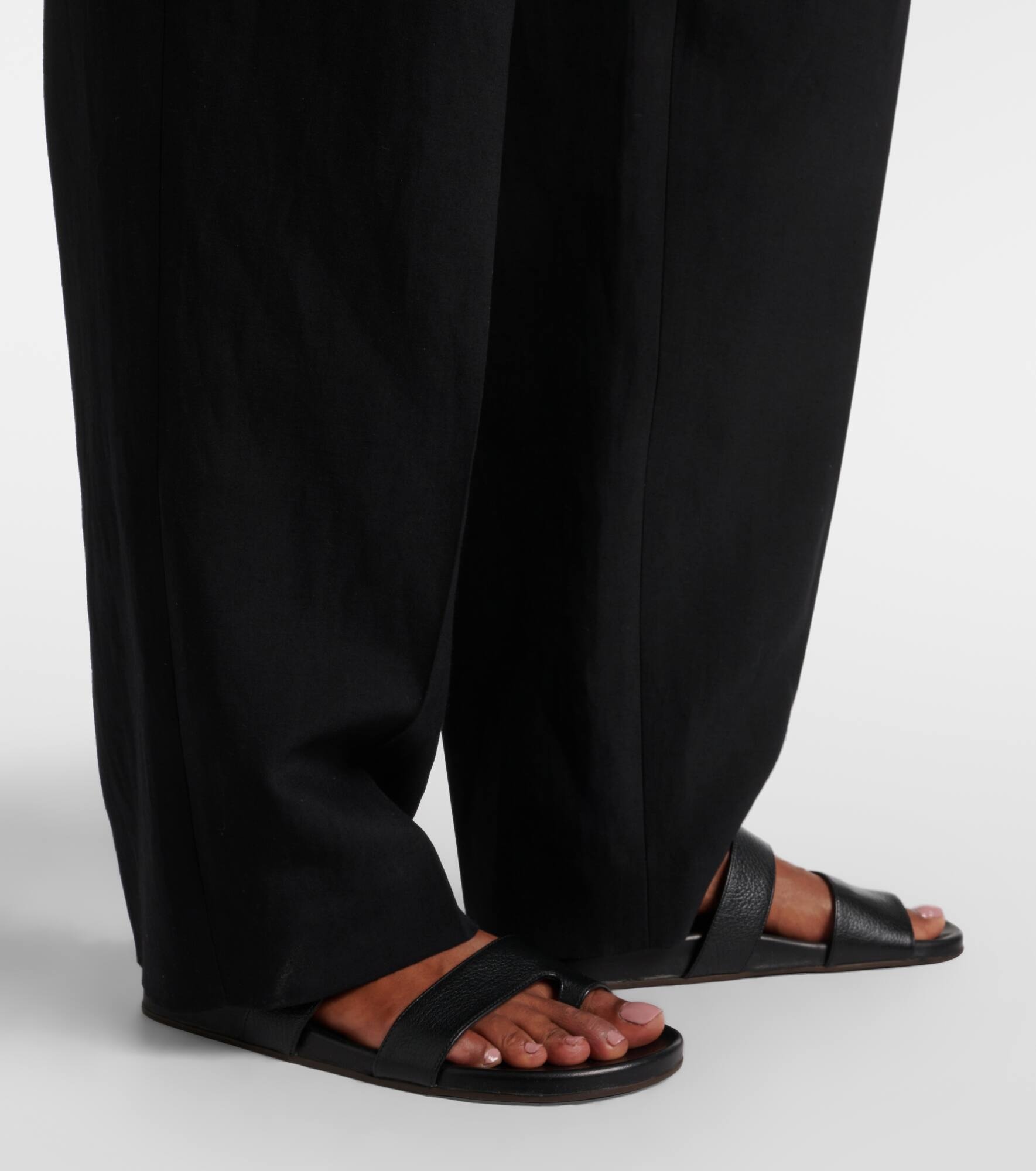 Lilas wool and linen-blend wide-leg pants - 5