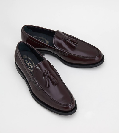 Tod's LOAFERS IN LEATHER - BURGUNDY outlook