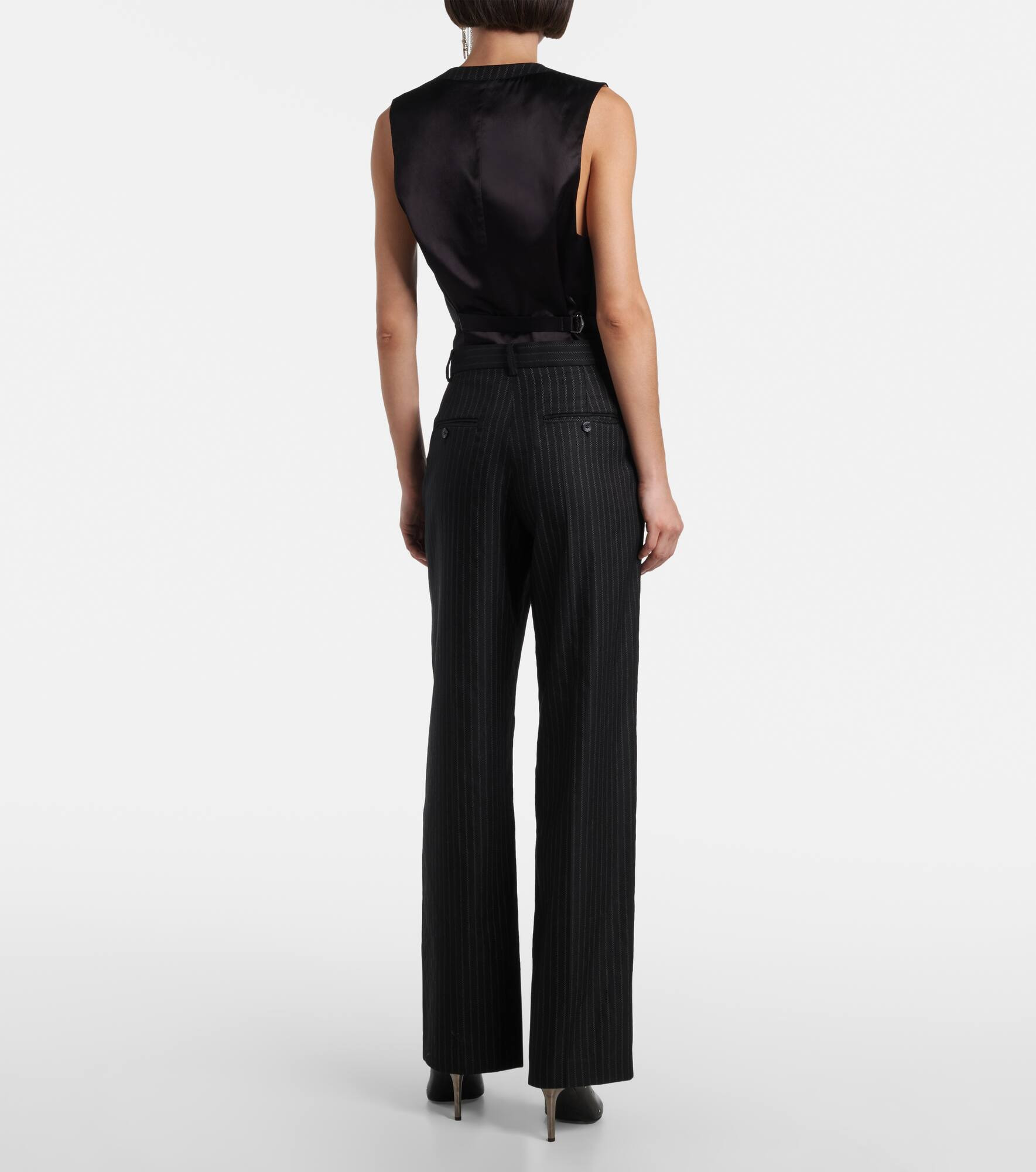 Noanda pinstriped wool-blend straight pants - 3