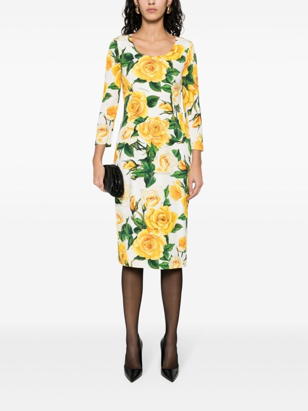 floral-print silk-blend dress - 2