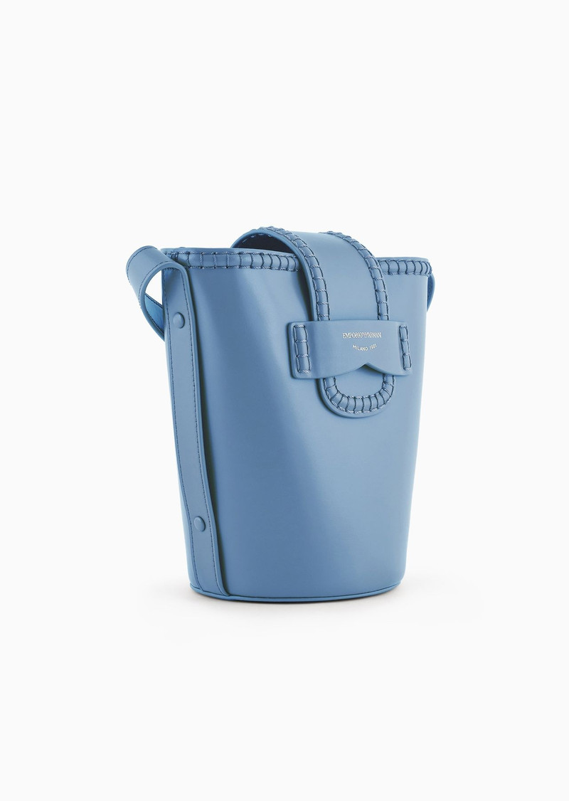 EMPORIO ARMANI Leather bucket shoulder bag with Icon strap outlook