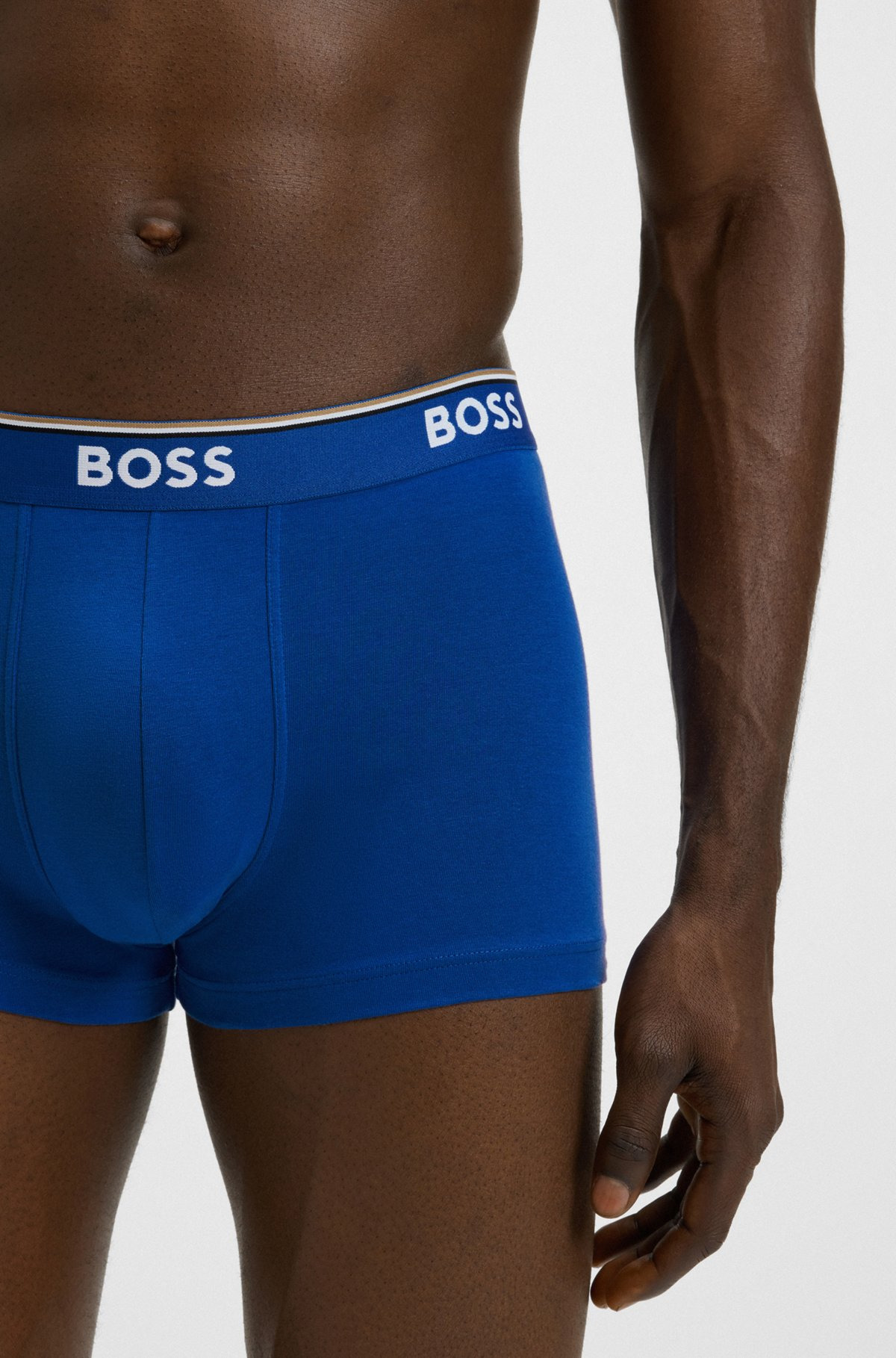 THREE-PACK OF STRETCH-COTTON TRUNKS WITH LOGO WAISTBANDS - 4
