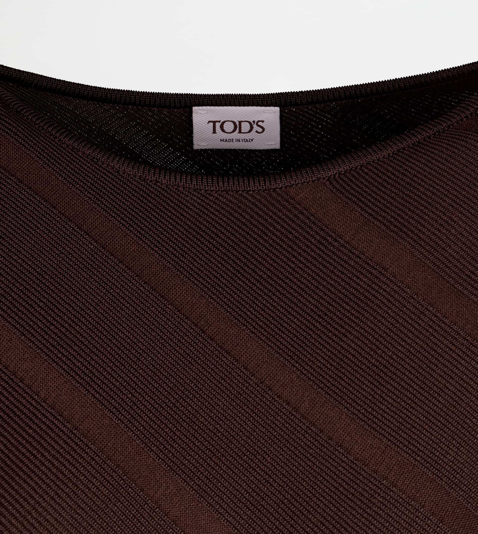 ASYMMETRICAL DRESS IN VISCOSE - BROWN - 2