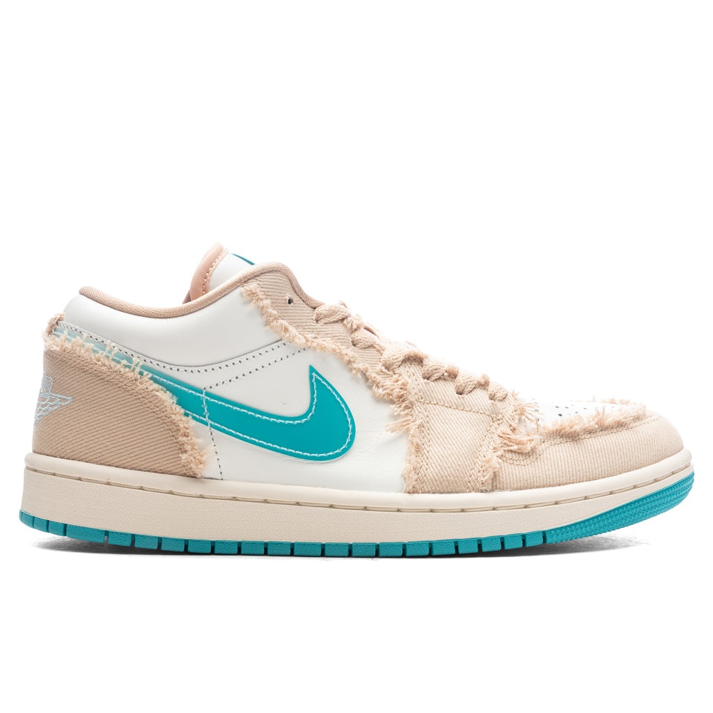 WOMEN'S  AIR JORDAN 1 LOW 'BEACHSIDE' - SESAME/DUSTY CACTUS/GLACIER BLUE - 1