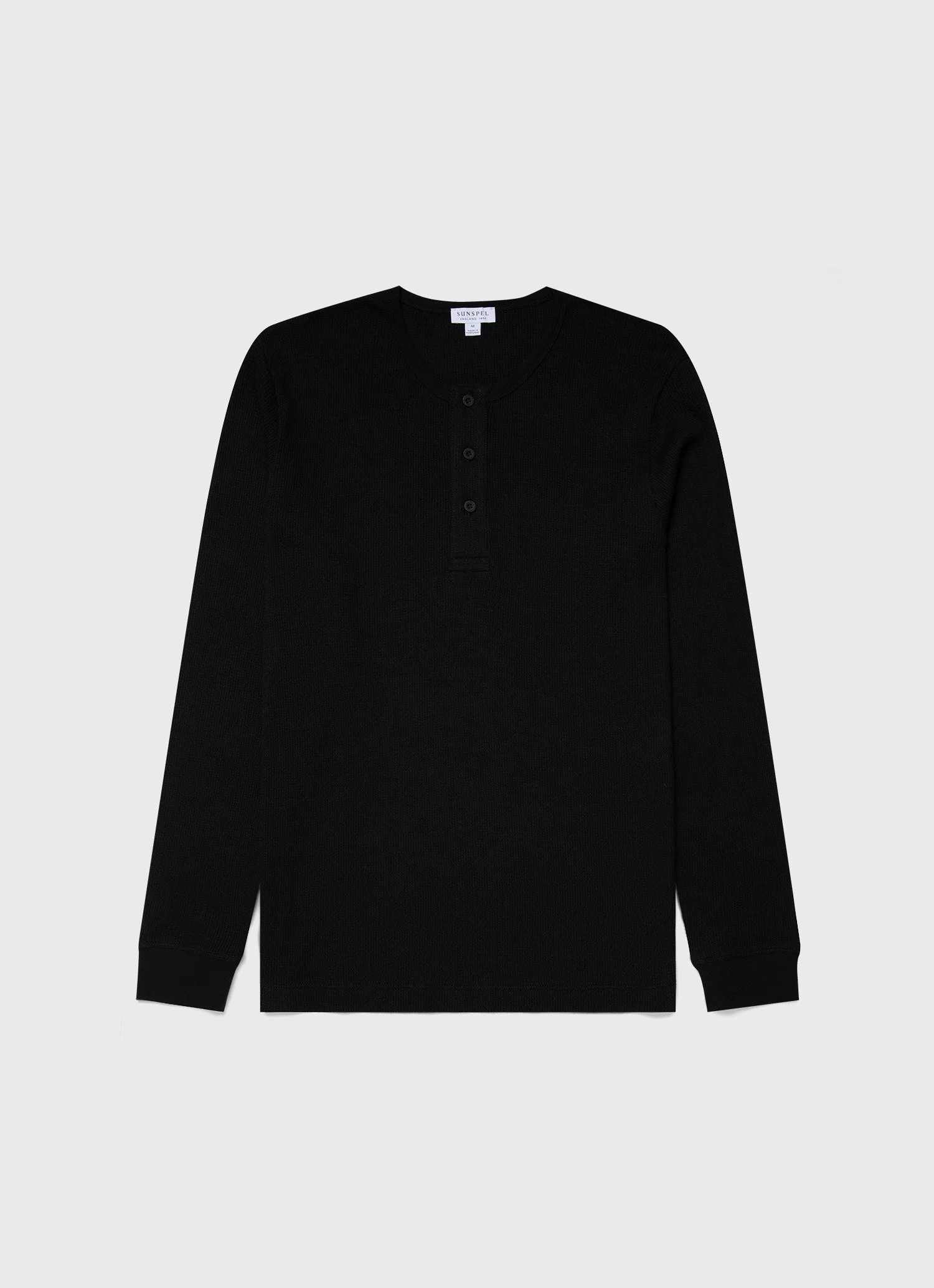 Long Sleeve Waffle Henley - 1