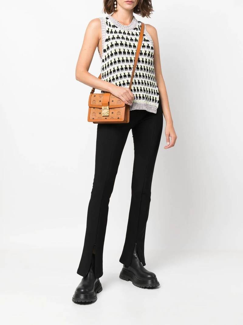 MCM all-over monogram-print crossbody bag outlook