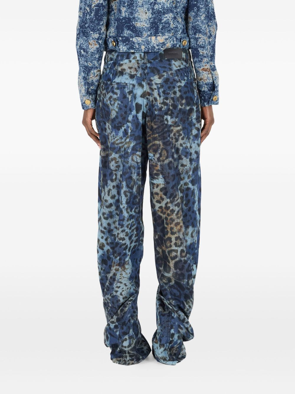 jaguar-print jeans - 4