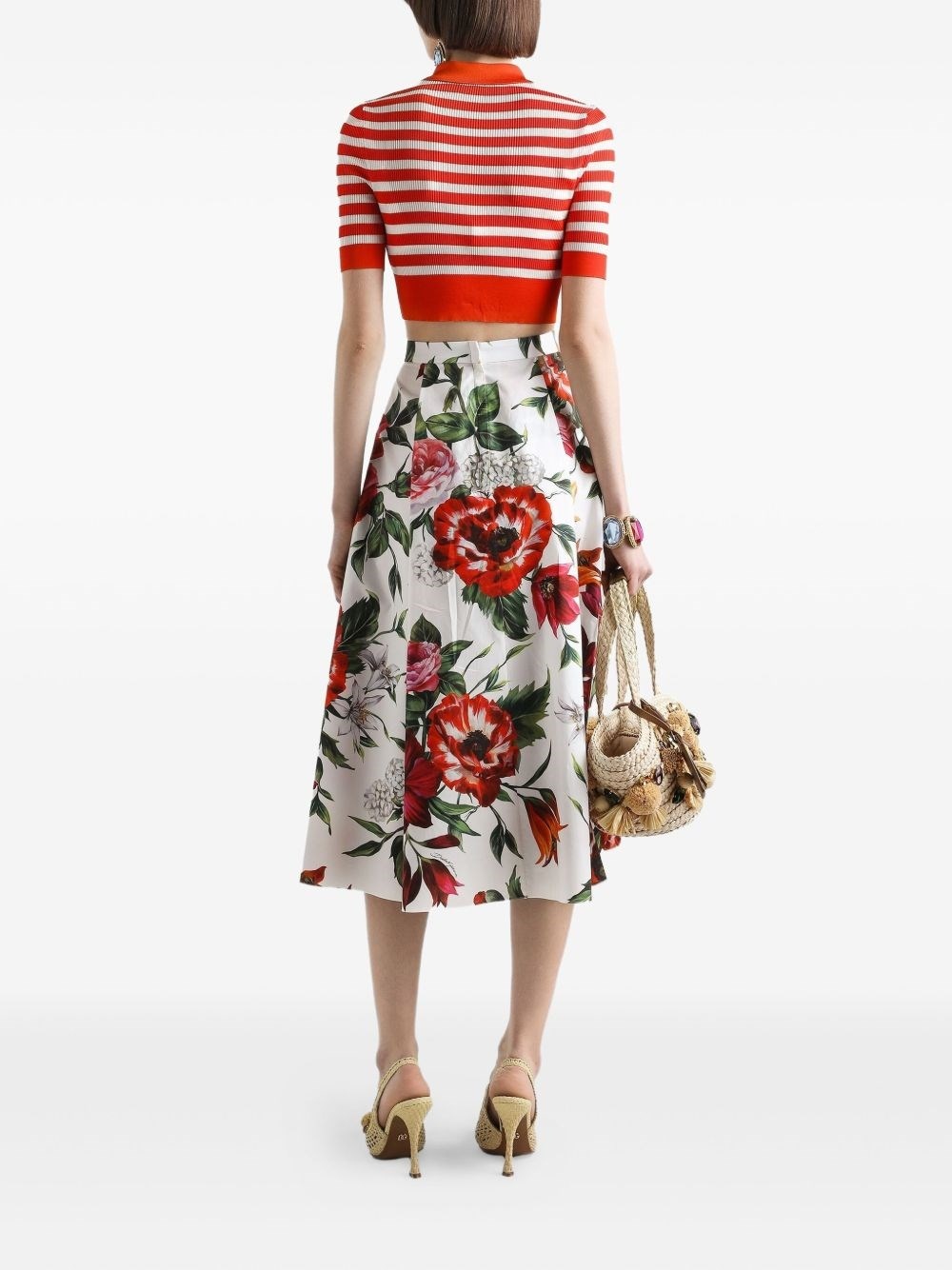 Anemoni print cotton midi skirt - 4