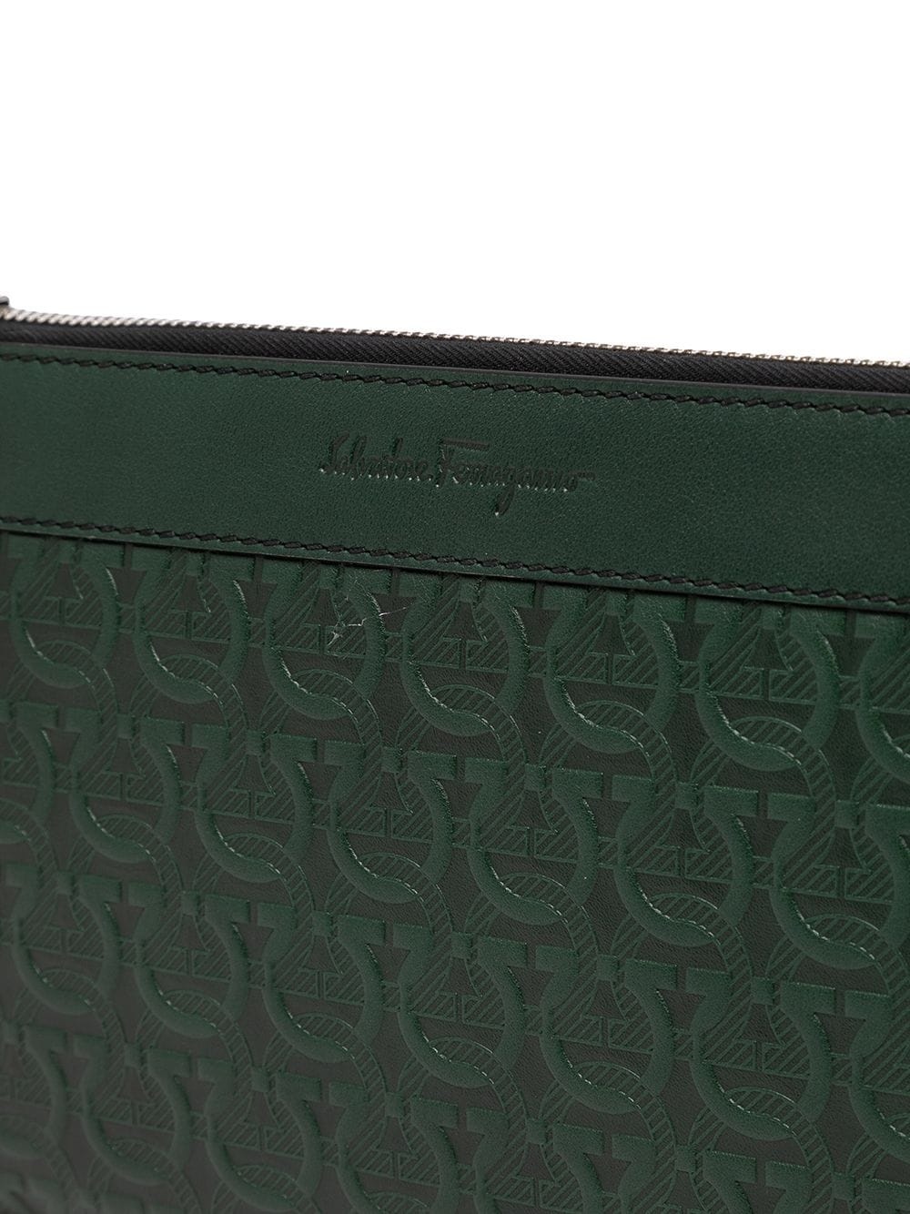 Gancini-embossed clutch bag - 4