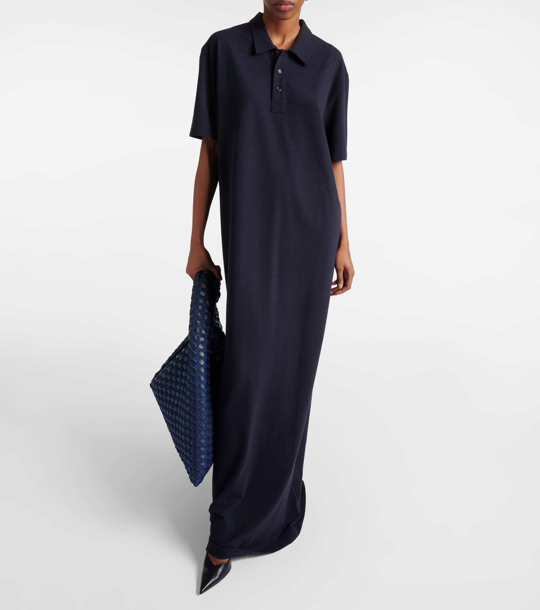 Cotton-blend piqué polo dress - 2