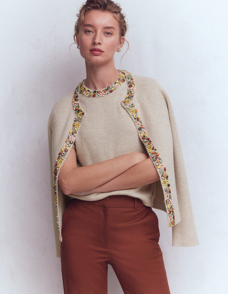 Embellished T-Shirt-Chinchilla Melange 1