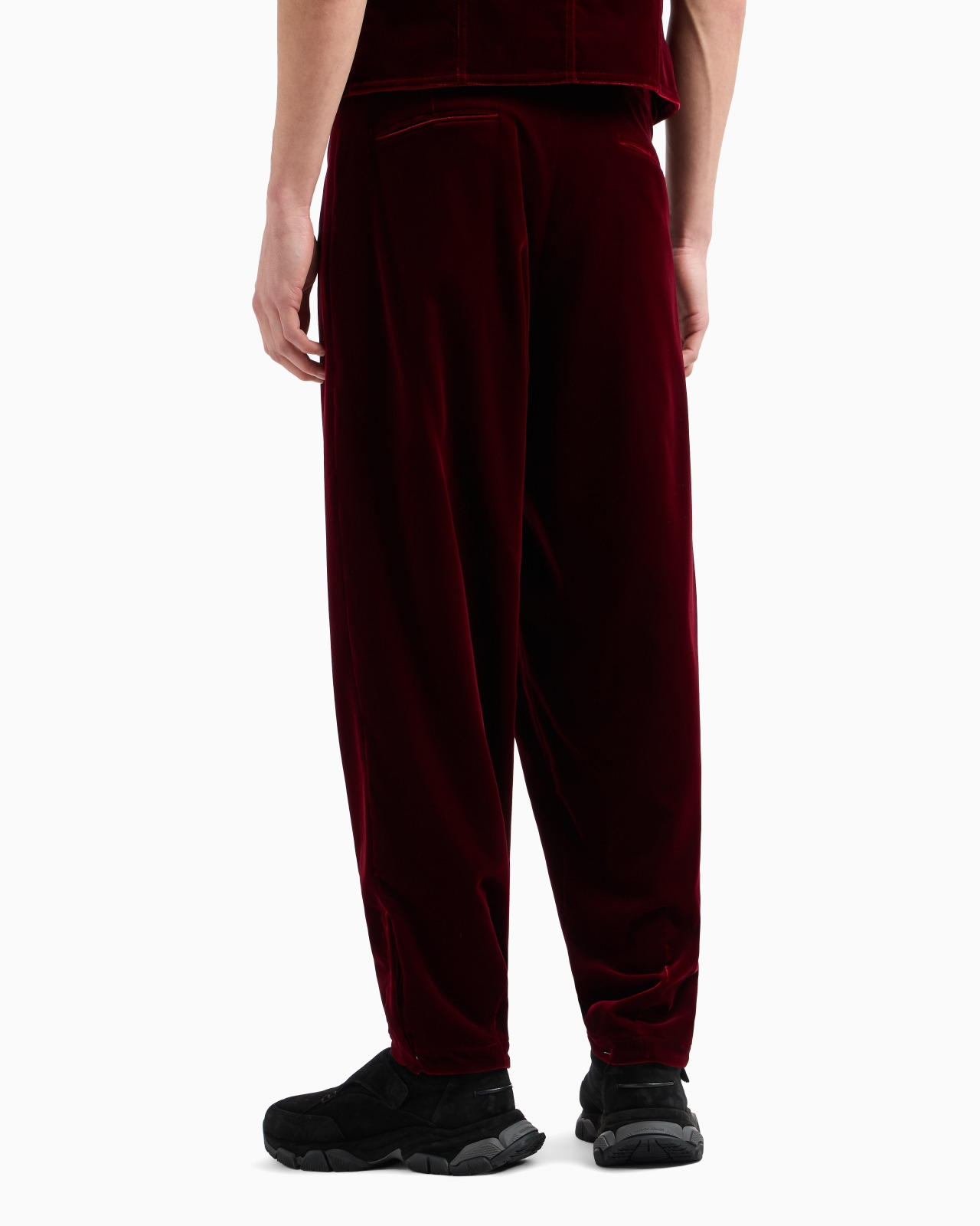 VELVET, FLAT-FRONT TROUSERS - 3