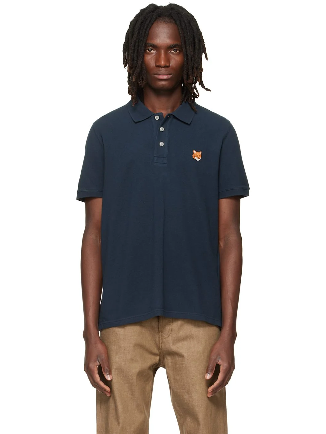 Navy Fox Head Regular Polo - 1