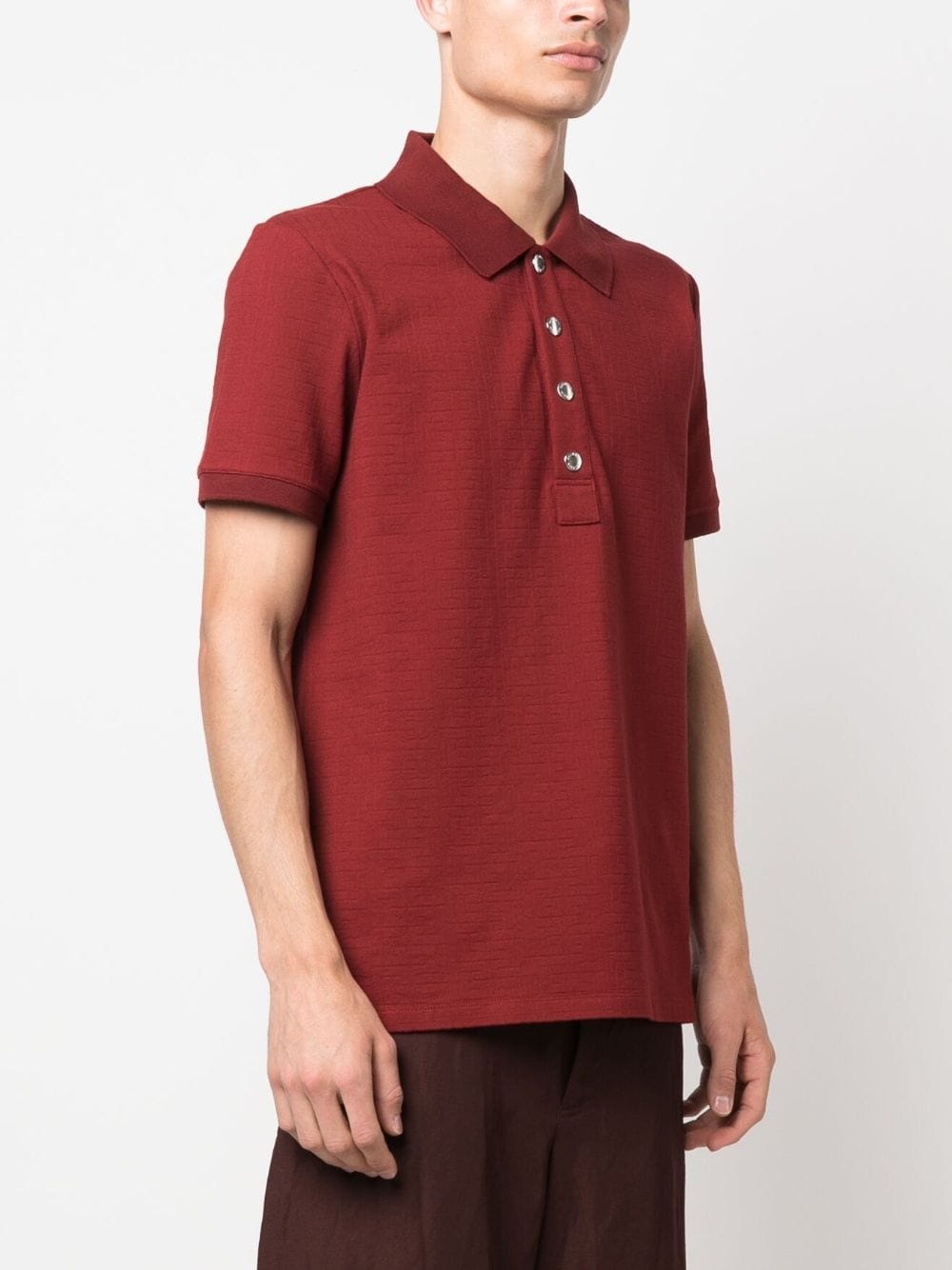 monogram-pattern piqué polo shirt - 3