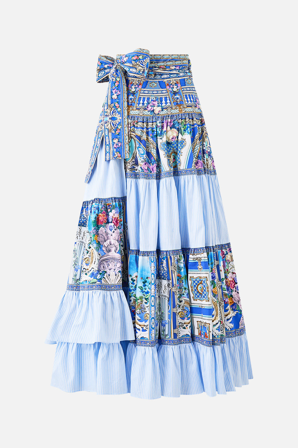 WRAP SKIRT WITH GATHERED PANELS - 2