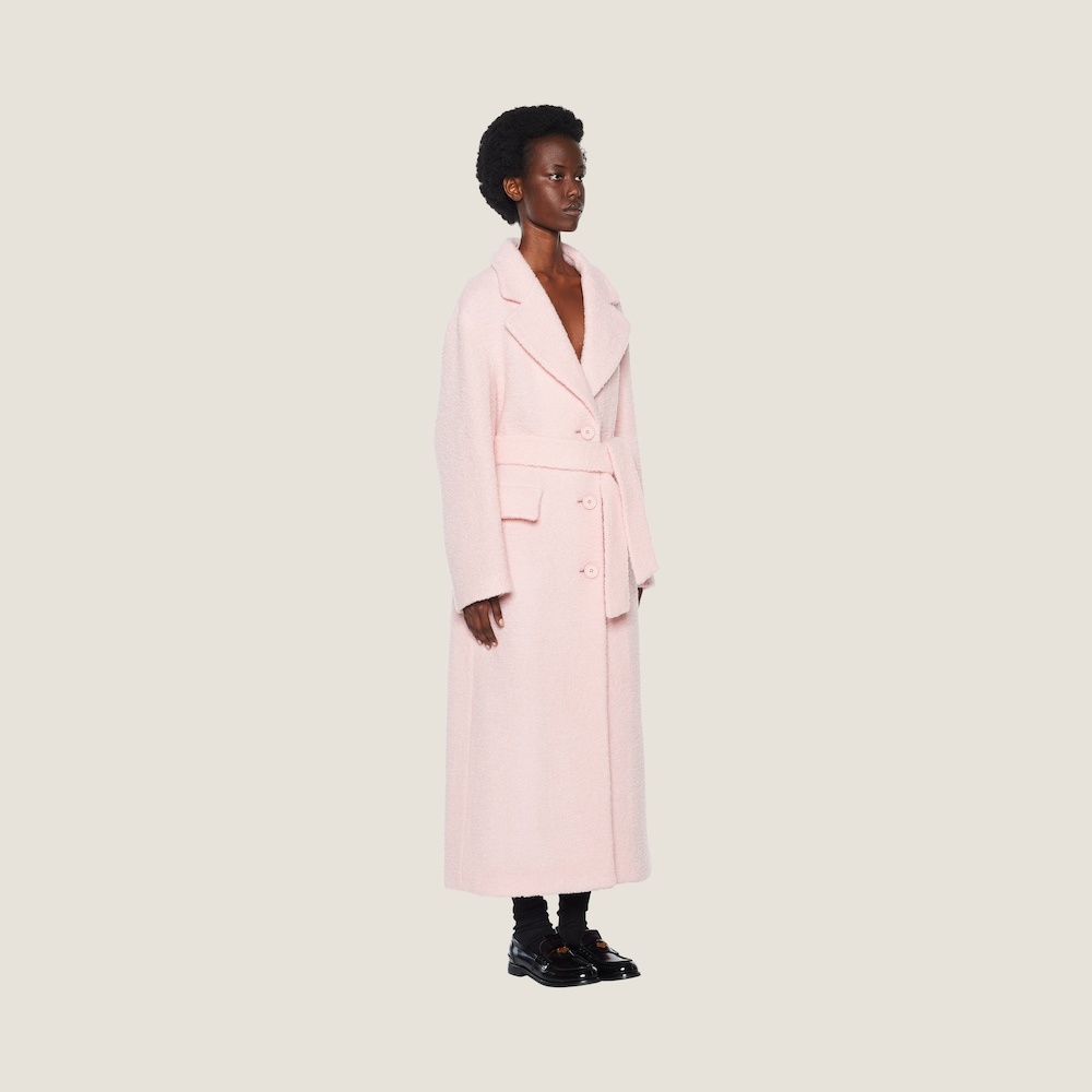 Single-breasted bouclé coat - 5