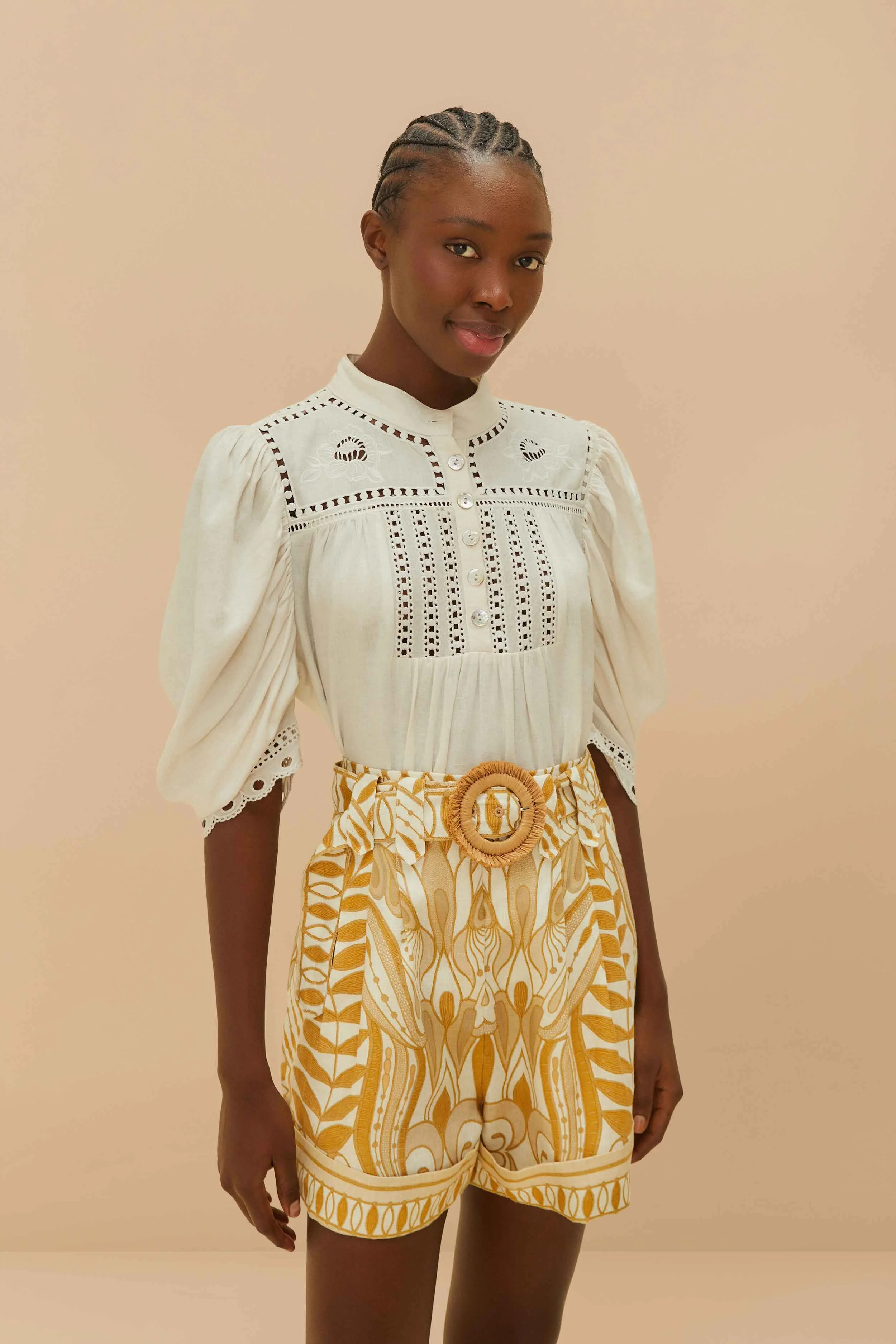 Off-White Lace Nature Shorts - 1