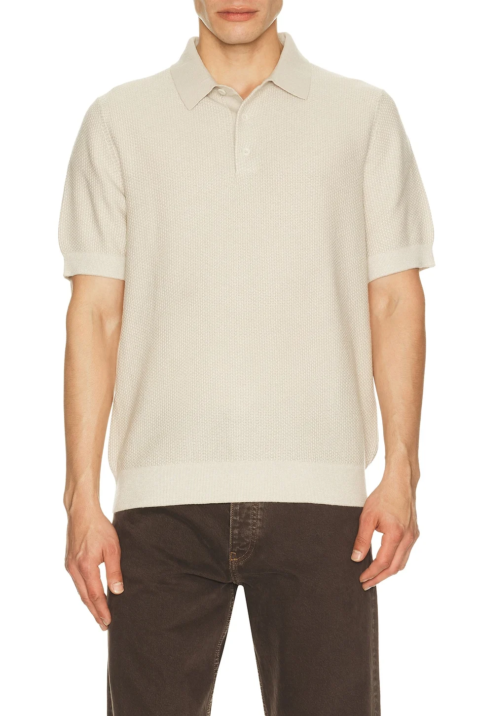 Geo Jacquard Short Sleeve Polo - 1
