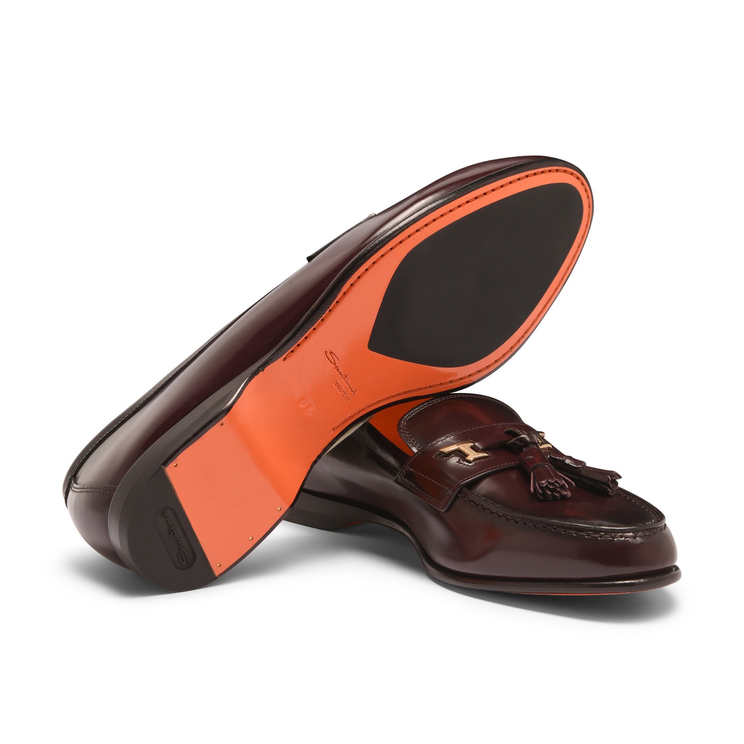 Men's burgundy leather Andrea tassel loafer - 4