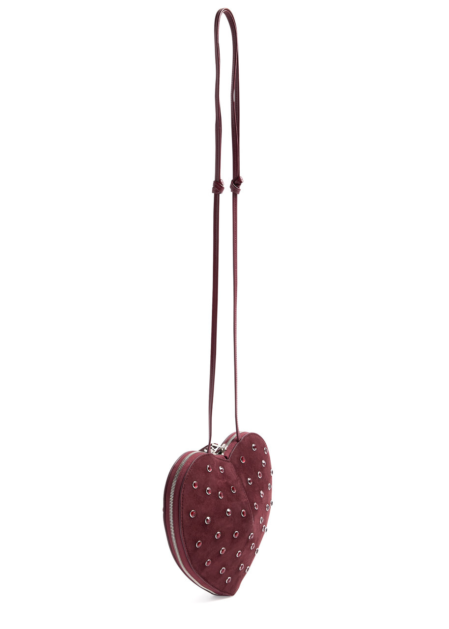 Alaïa Le Coeur Crystal-embellished Suede Cross-body bag - 2
