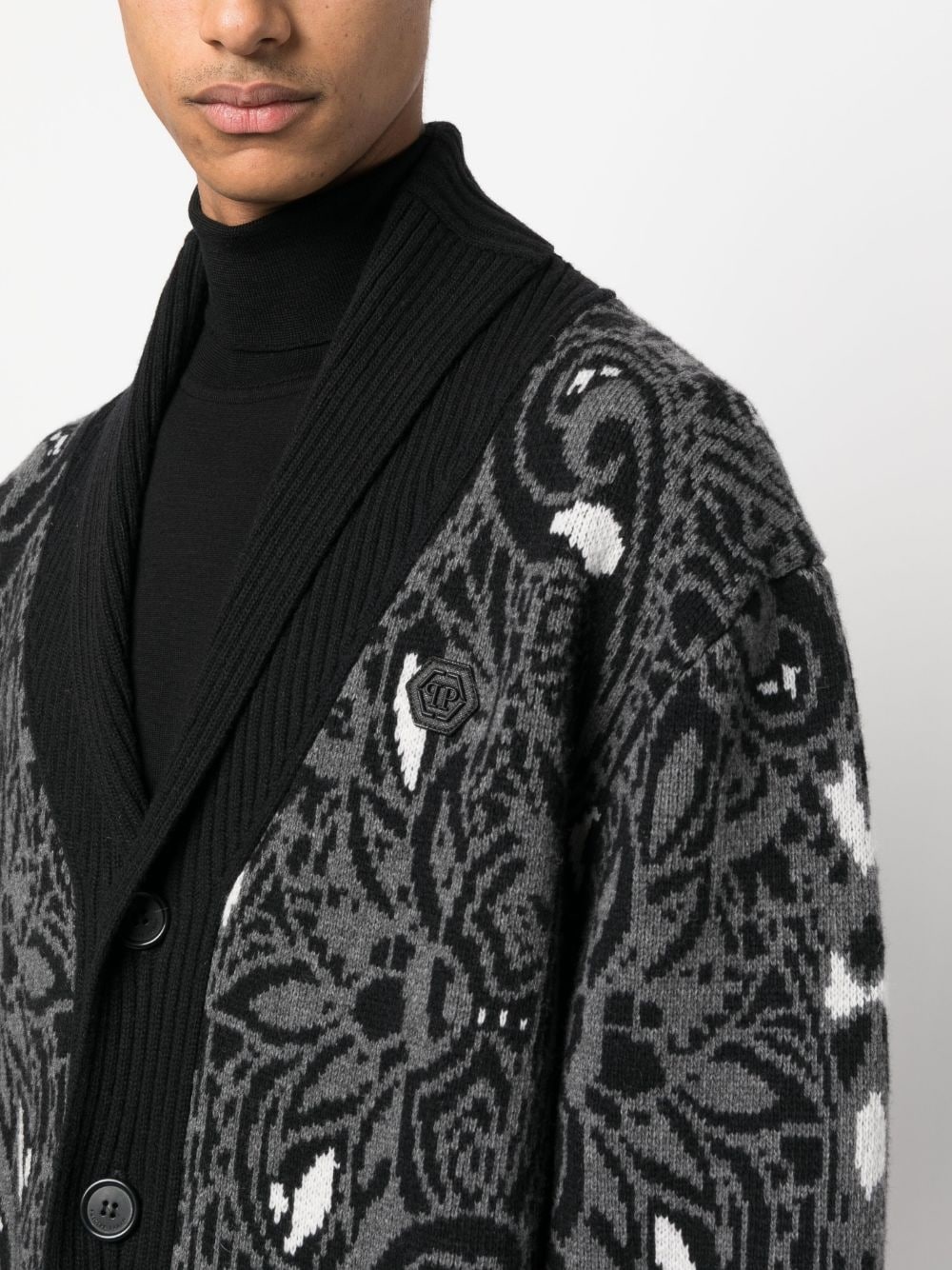 wool paisley-pattern cardigan - 5