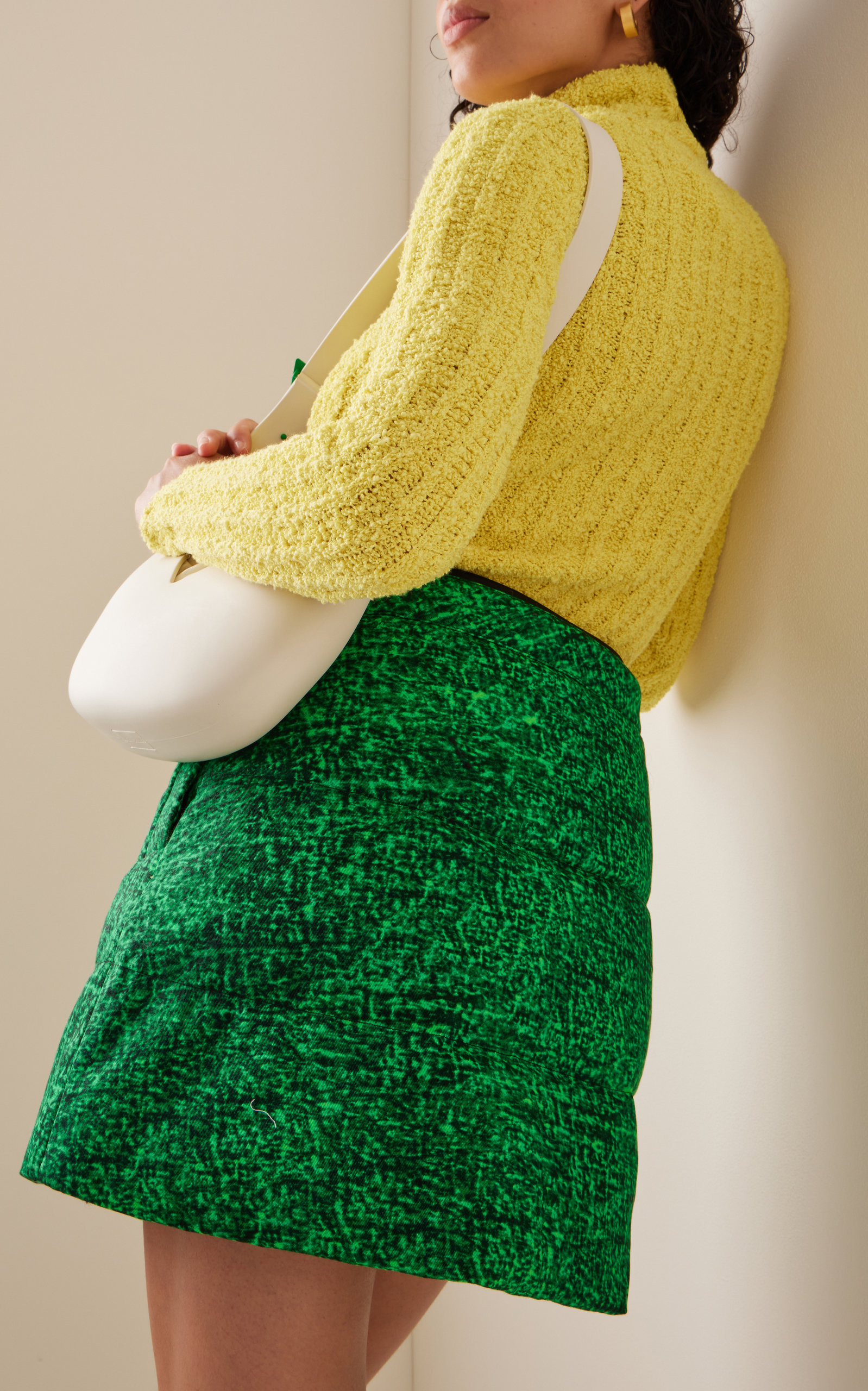 1 Moncler JW Anderson Half-Zip Ribbed-Knit Sweater yellow - 4