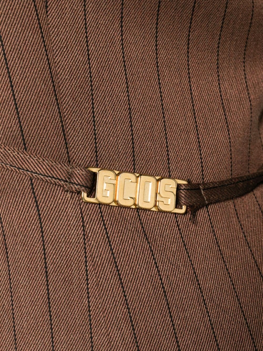 pinstripe-pattern notched-lapels blazer - 5