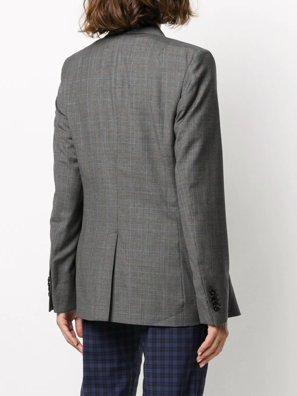 check print single-breasted blazer - 4