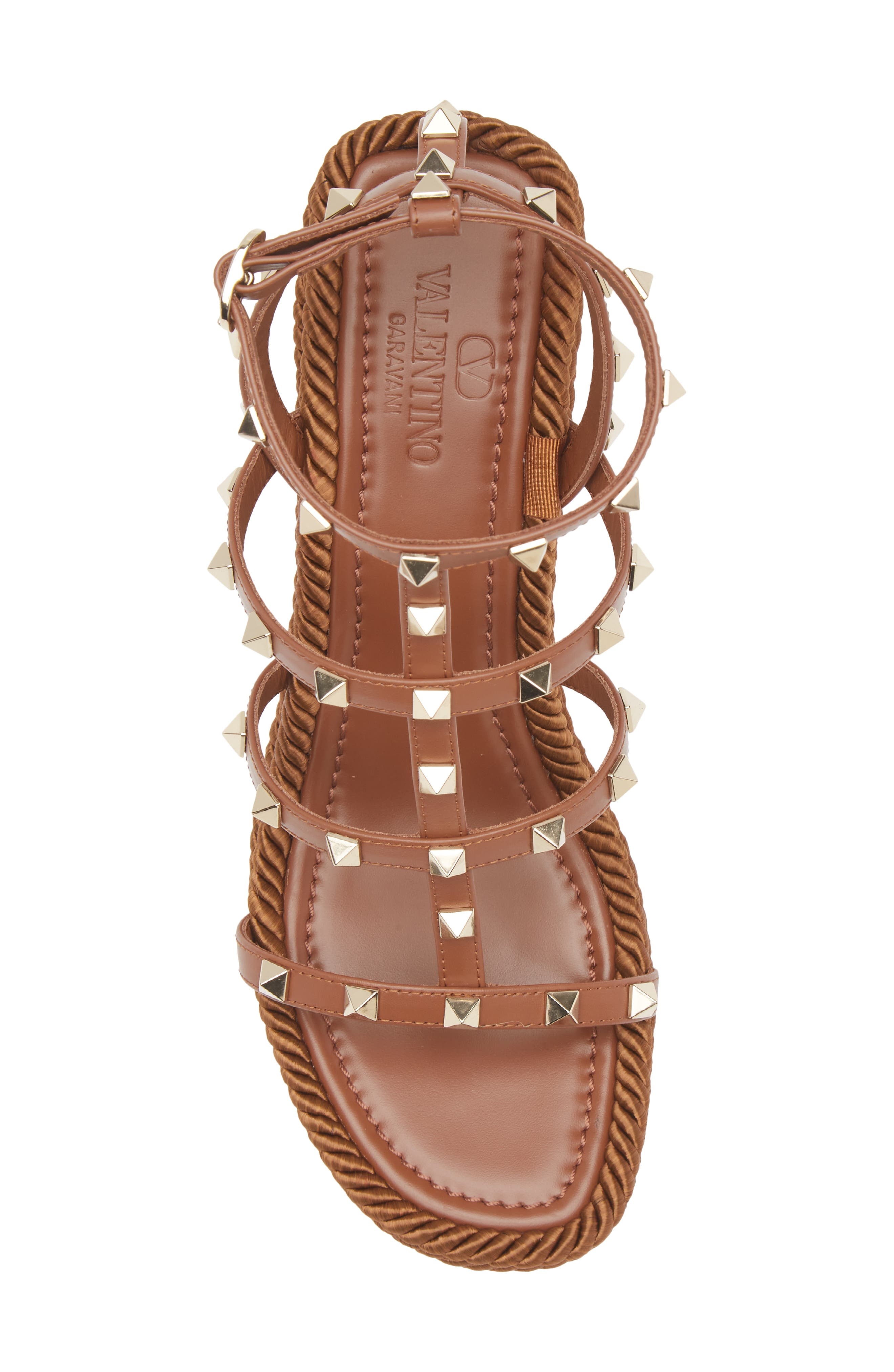 Valentino Garavani Rockstud Espadrille Sandal in Tobacco at Nordstrom - 5