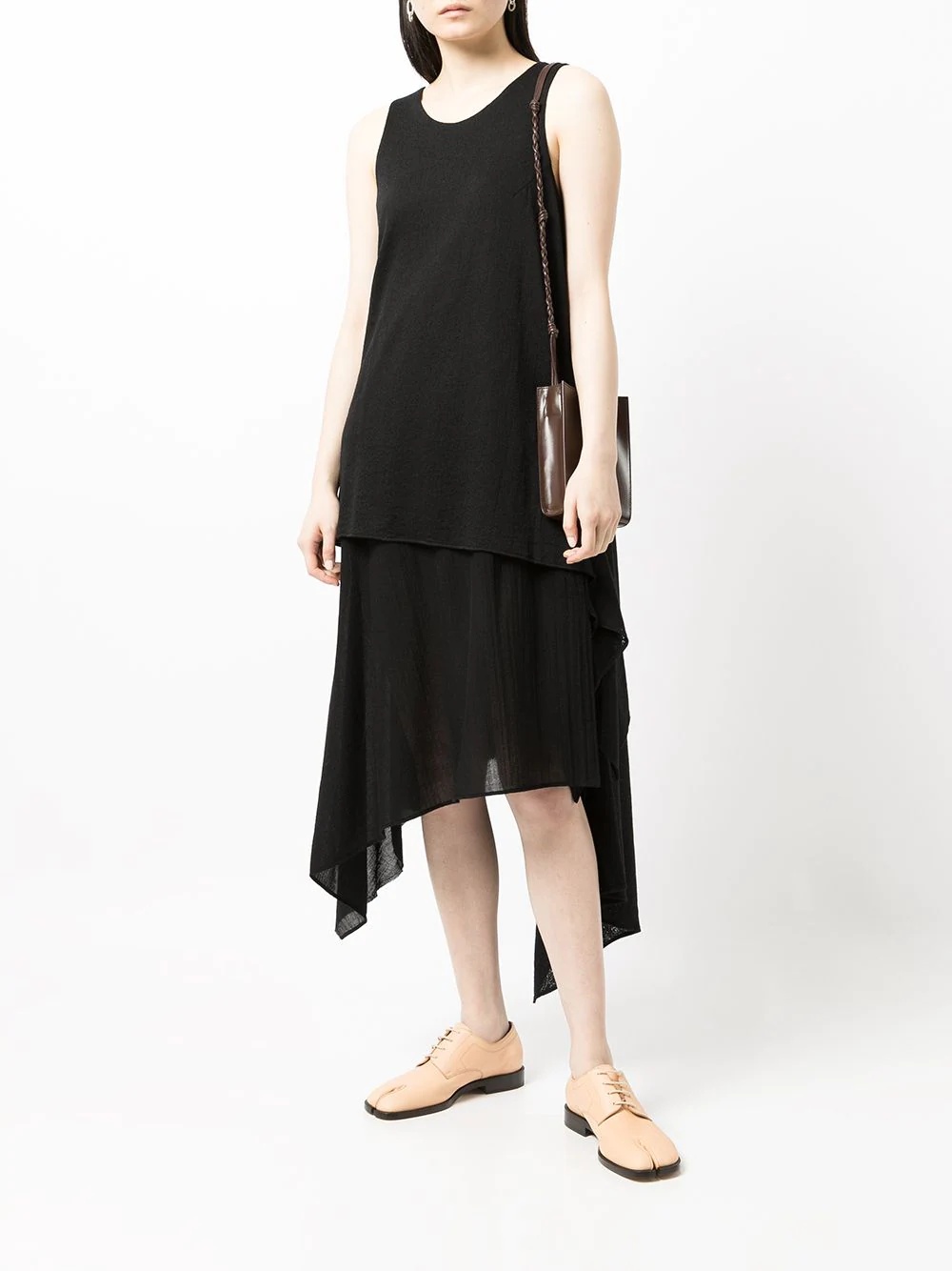 layered-detail asymmetric dress - 2