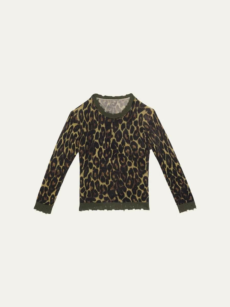 Leopard-Print Cashmere Sweater - 1
