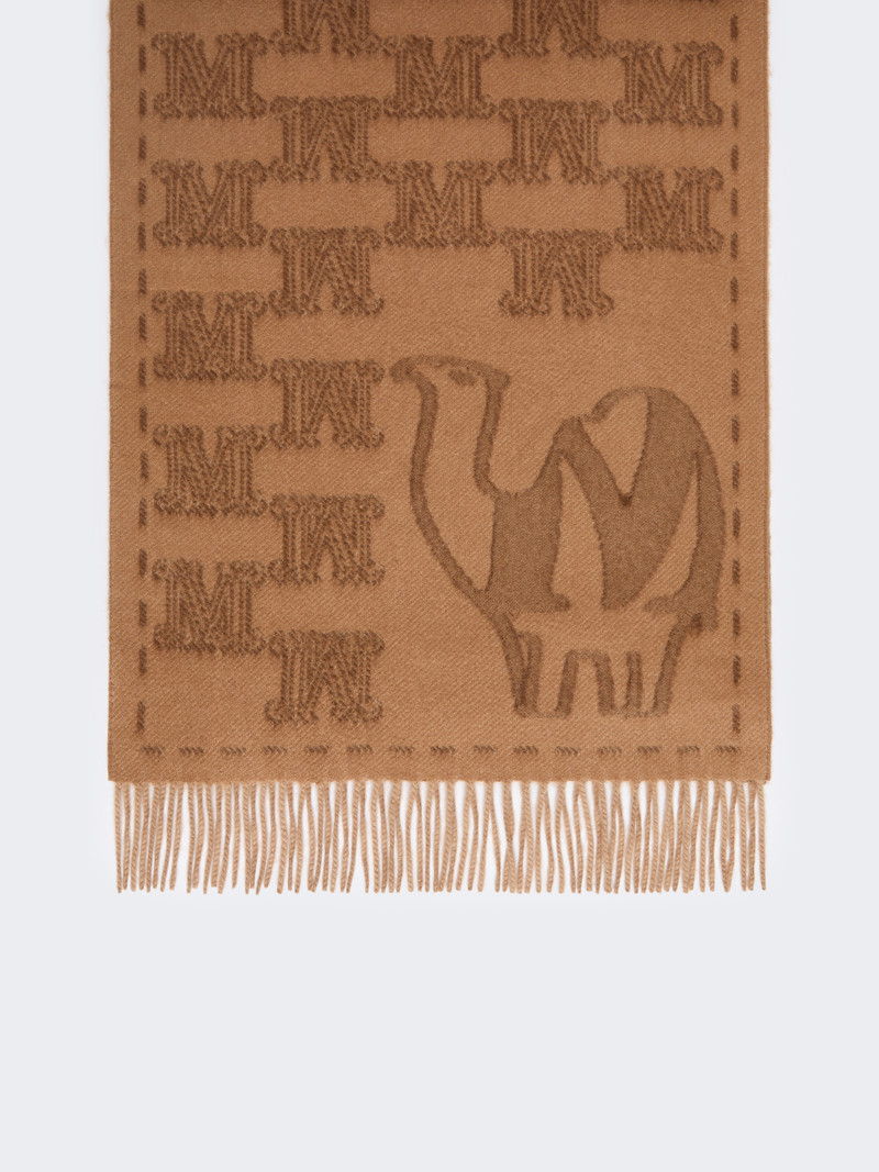 WSTEDDYCAMEL Jacquard cashmere stole 1