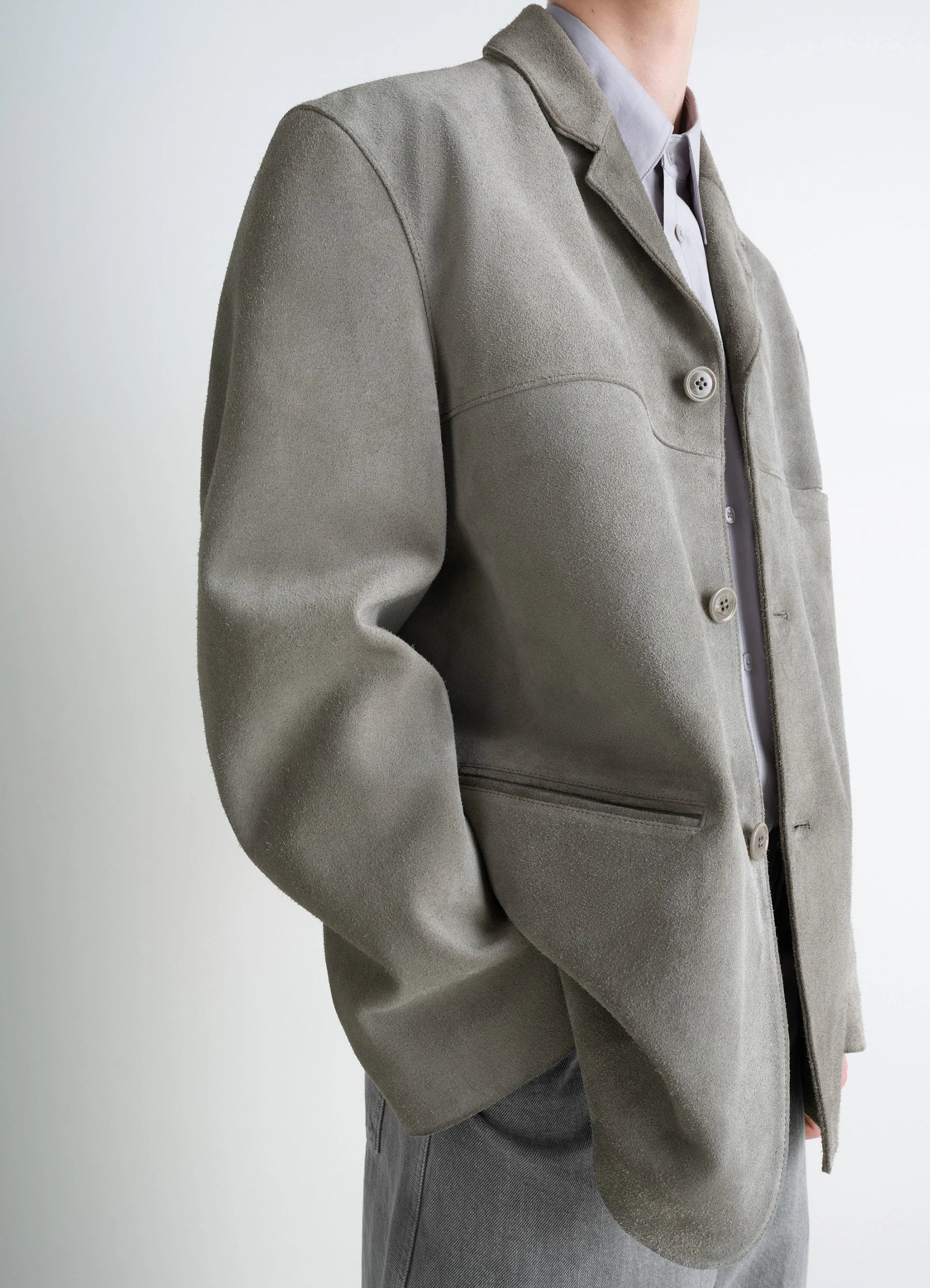 SUEDE SINGLE BREASTED JACKET - 6