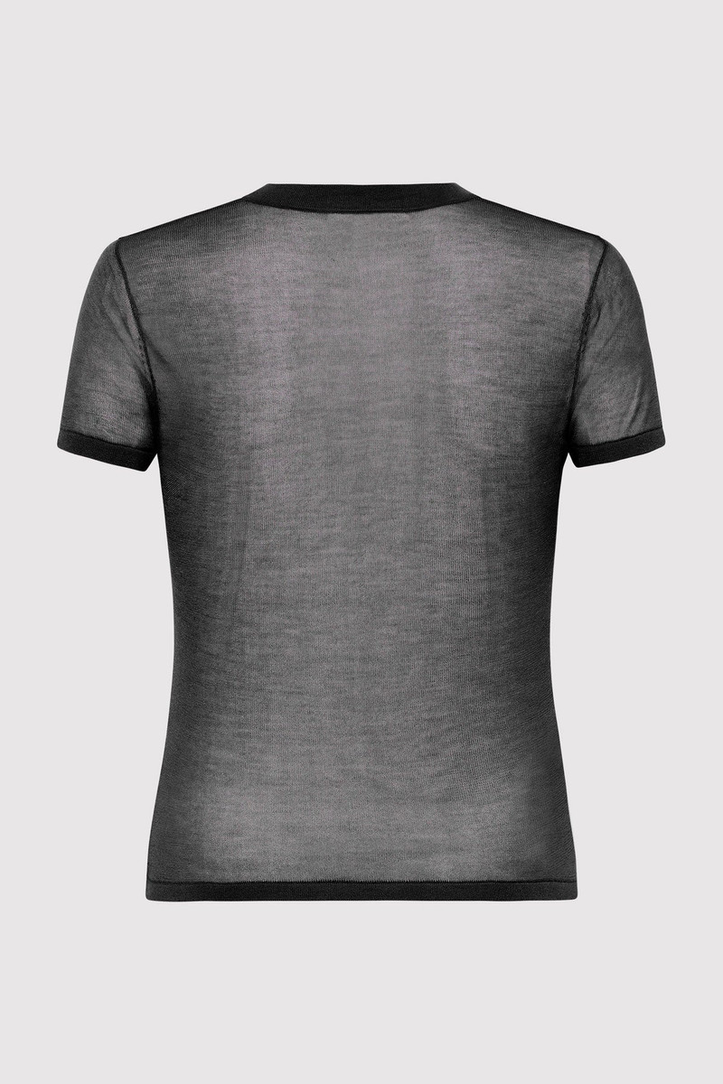 ST. AGNI Sheer Baby Tee - Black outlook