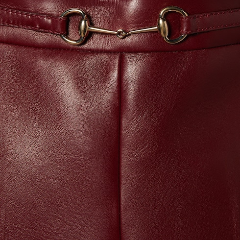Leather pant with Horsebit detail - 7