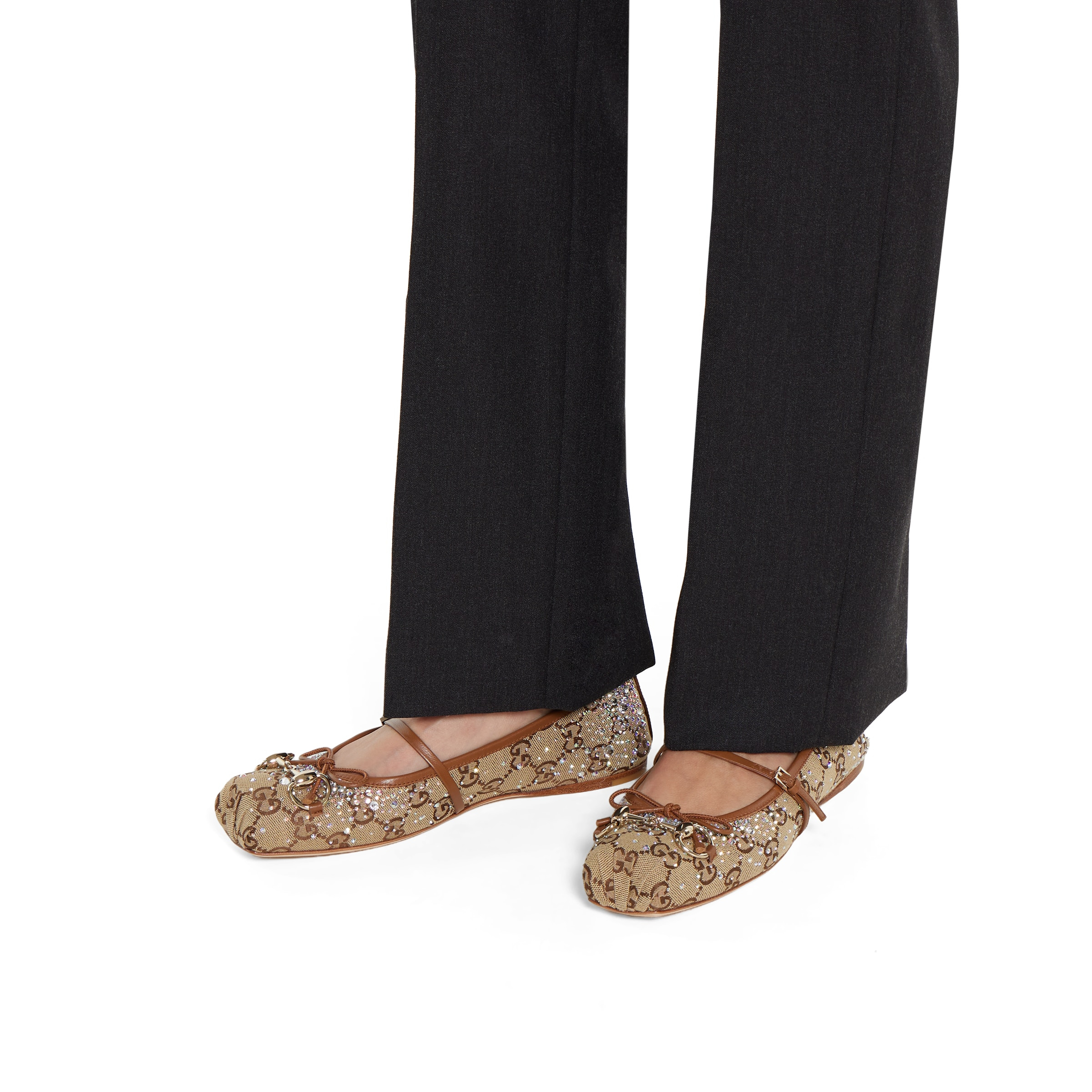 Women's GG crystal Gucci Horsebit ballet flat - 3