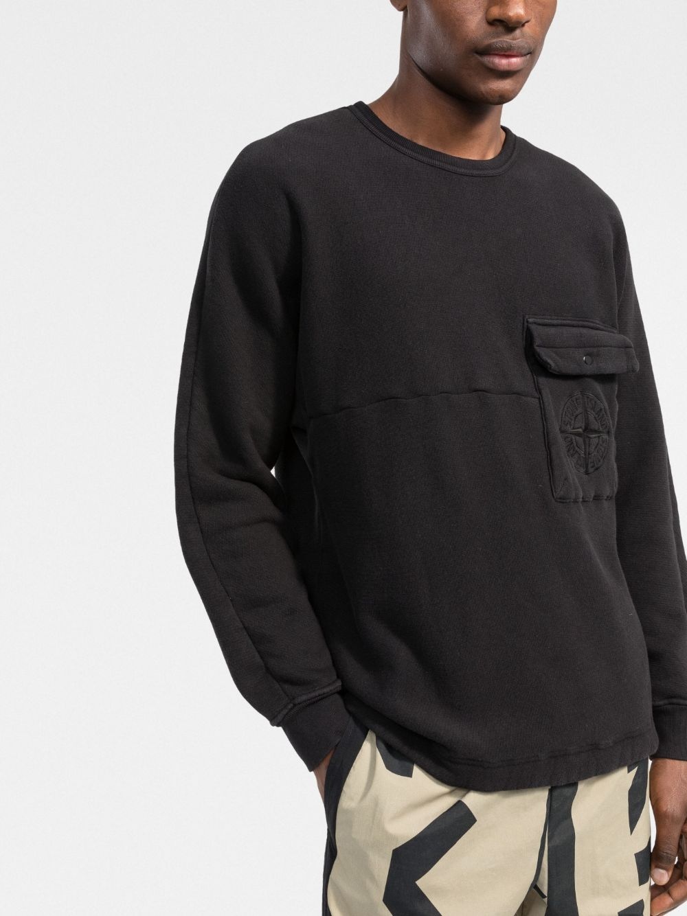 chest flap-pocket detail sweatshirt - 3