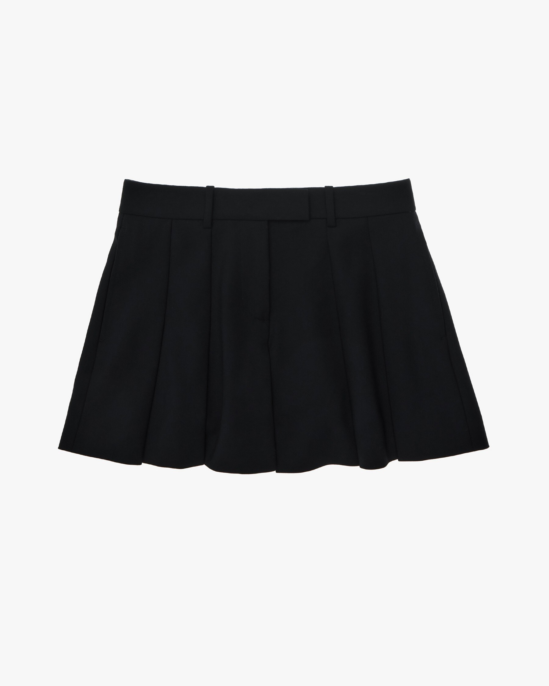 PLEATED STRETCH WOOL SKORT - 1